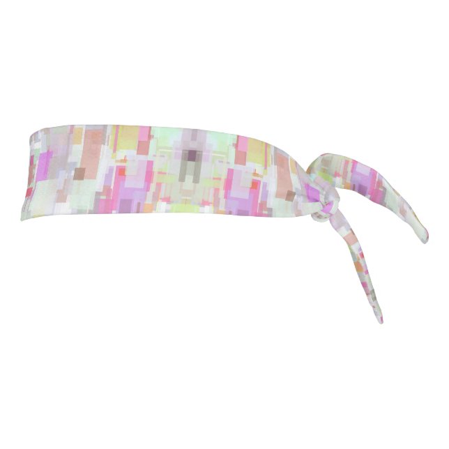 Pink and Blue Geometric Abstraction Tie Headband (Rotate 90)