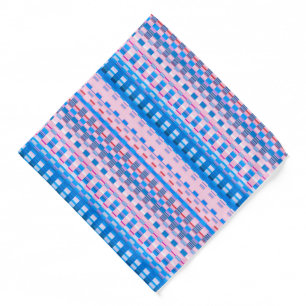 Pink and Blue Glitch Stripes Girly Psychedelic Bandana