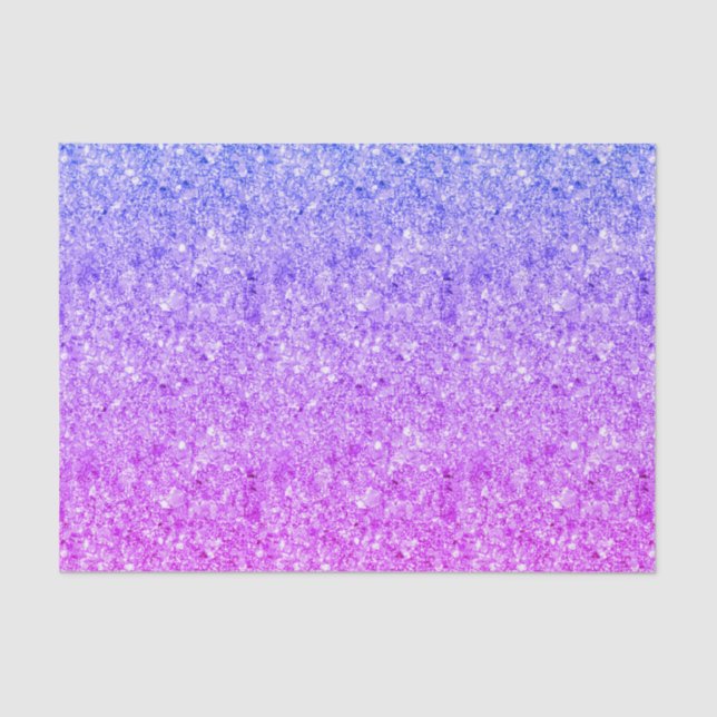 Pink And Blue Glitter White Sparks Tissue Paper (Front)