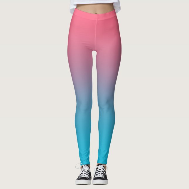 Pink and blue Gradient leggings (Front)