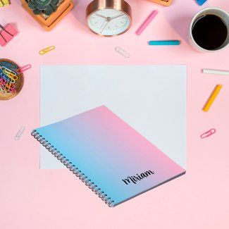 Pink And Blue Gradient Notebook