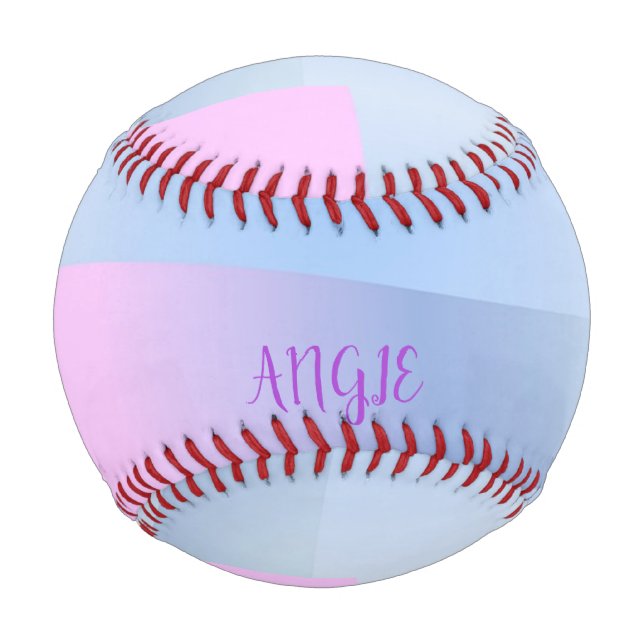 Pink and blue gradient print baseball (Front)