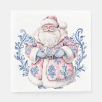 Pink and Blue Grandmillennial Santa