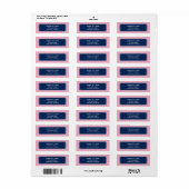 Pink and Blue Greek Key Pattern Label (Full Sheet)