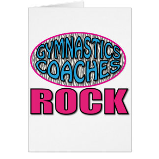 Pink and Blue Gymnastics Coaches Rock Gifts Cards