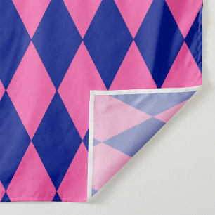 Pink and Blue Harlequin Checkered Design  Fabric