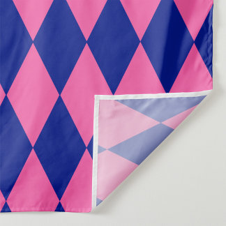 Pink and Blue Harlequin Checkered Design Fabric