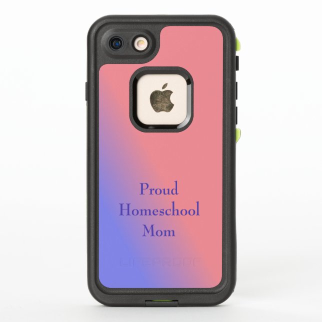 Pink and Blue Homeschool Mom LifeProof iPhone Case (Back)