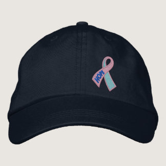 Pink and Blue Hope Cancer Ribbon Awareness Embroidered Baseball Cap
