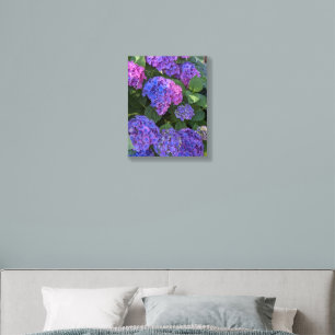 Pink and Blue Hydrangea Blooms Floral Foam Core Photo Tile