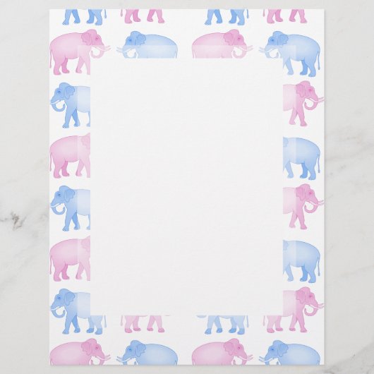 Pink and Blue Indian Elephant Pattern (Front)