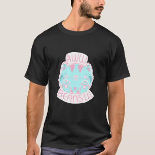 Pink And Blue Kitten Aww Cute Jelly Toe Beans Paws T-Shirt