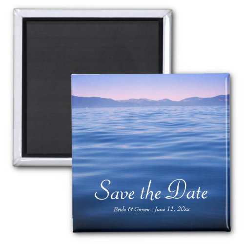 Pink and Blue Lake Tahoe Photo Save the Date Magnet