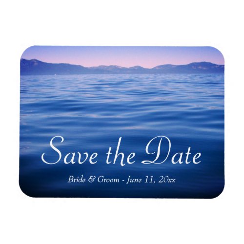 Pink and Blue Lake Tahoe Photo Save the Date Magnet