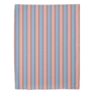 Pink and blue line stripes pattern duvet cover