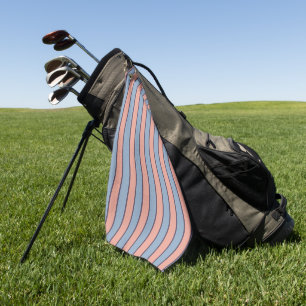 Pink and blue line stripes pattern golf towel