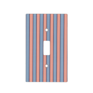 Pink and blue line stripes pattern light switch cover