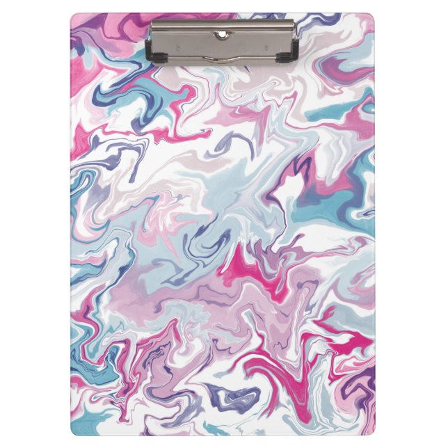 Pink and blue liquid acrylic  clipboard (Front)