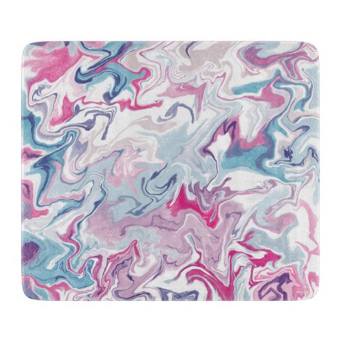 Pink and blue liquid acrylic cutting board