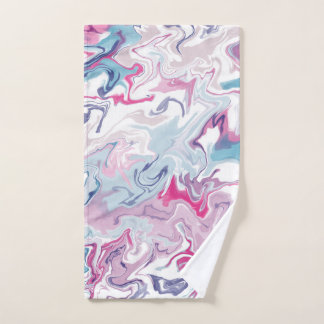 Pink and blue liquid acrylic hand towel 