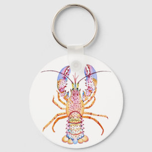Pink and Blue Lobster Keychain