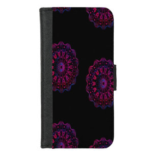 pink and blue mandala iPhone 8/7 wallet case