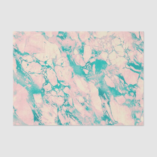 Pink and Blue Marble Design Tissue Paper (Front)