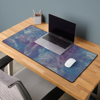pink and blue marble desk mat
