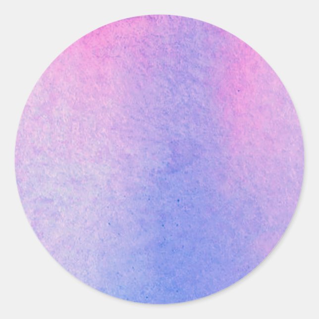 Pink and Blue Marble Watercolour Classic Round Sticker (Front)