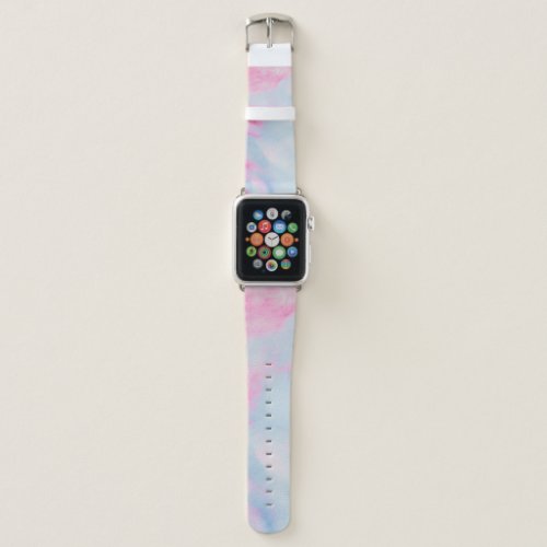 PINK AND BLUE MARBLED BACKGROUND APPLE WATCH BAND
