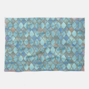 Pink and Blue Maroccan pattern Kitchen Towel