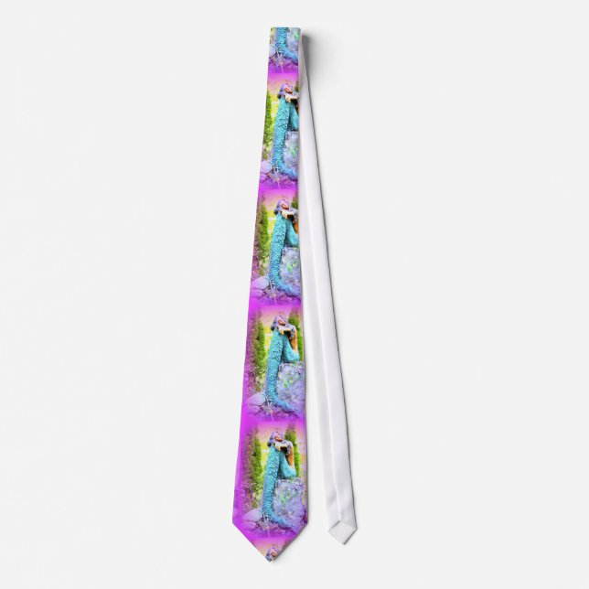 pink and blue mermaid napping tie (Front)