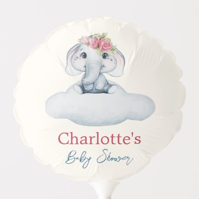 Pink and Blue Modern Baby Shower Balloon (Front)