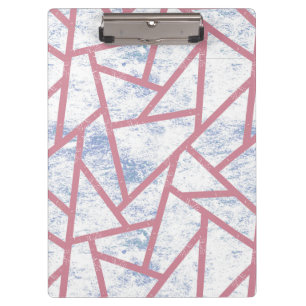Pink and blue mosaic pattern clipboard