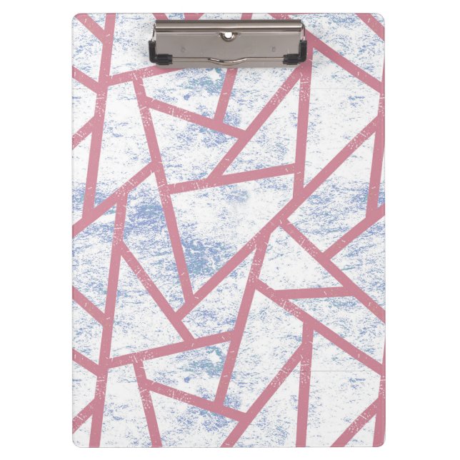 Pink and blue mosaic pattern clipboard (Front)