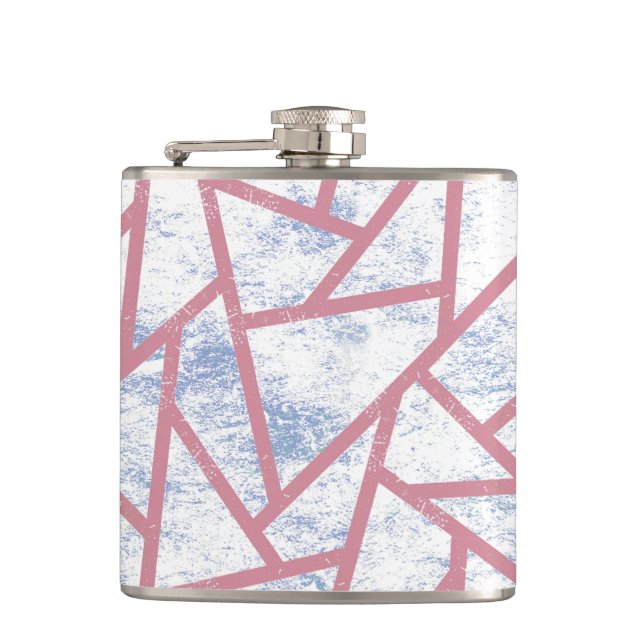 Pink and blue mosaic pattern flask (Front)