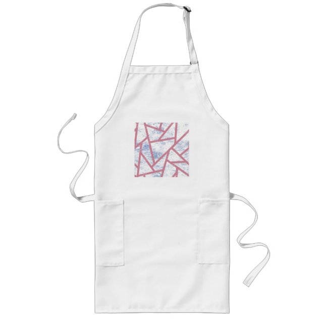 Pink and blue mosaic pattern long apron (Front)