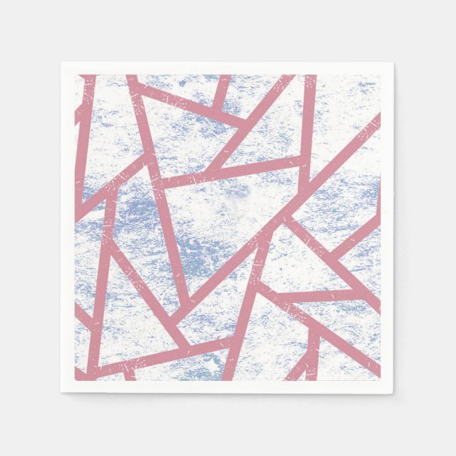 Pink and blue mosaic pattern napkins (Front)