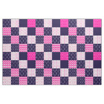 Pink and Blue Nautical Material Fabric