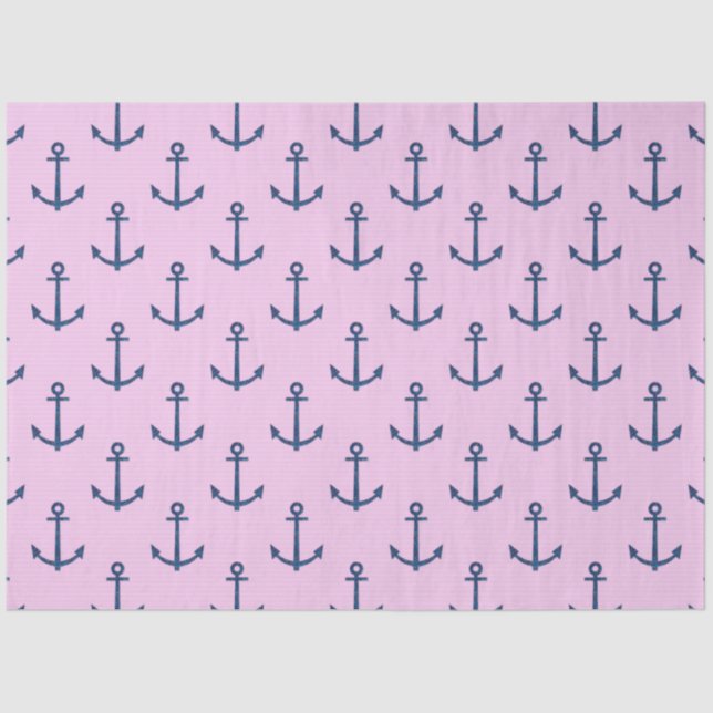 Pink and Blue Nautical Series Design 7 Tissue Paper (Front)