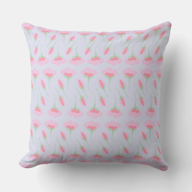Pink and Blue Nursery Floral Pillow Peaceful Room  (Front)