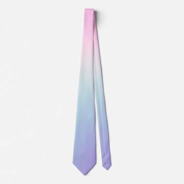 Pink and blue ombre background neck tie (Front)