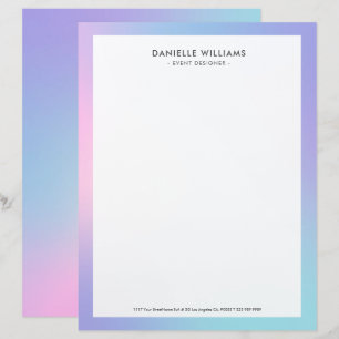Pink and blue ombre letterhead