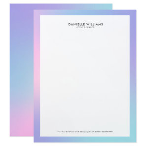 Pink and blue ombre letterhead