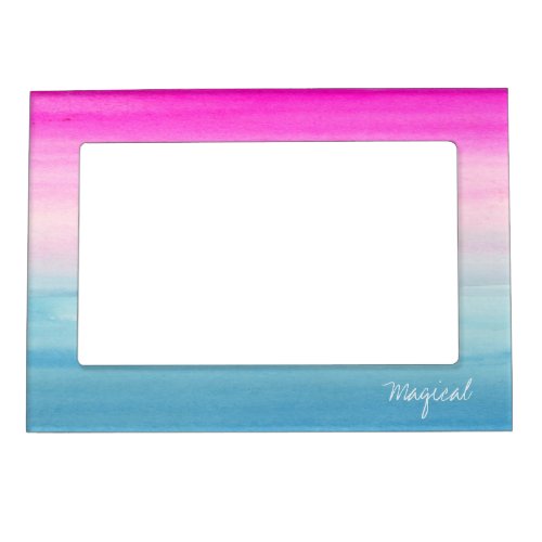 Pink and Blue Ombre Watercolor Magical Magnetic Picture Frame