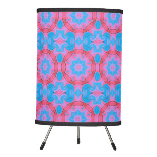 Pink and Blue Oriental Star Tripod Lamp