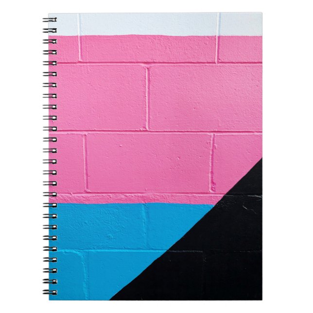 Pink and blue painted wall notebook (Front)