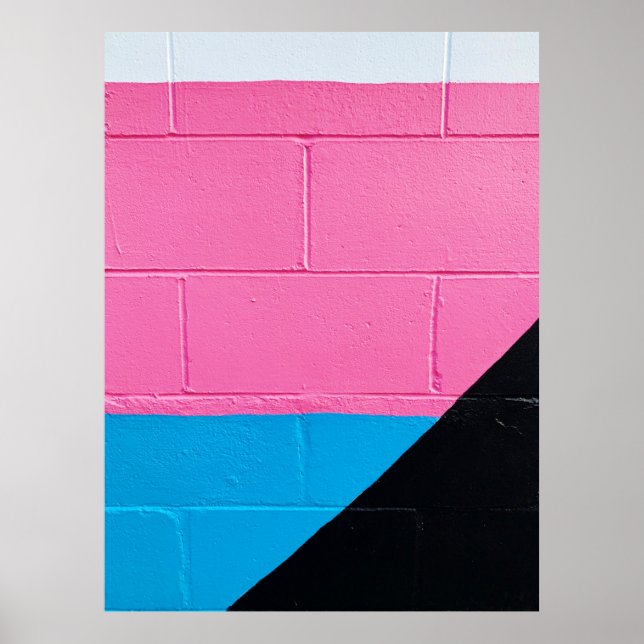 Pink and blue painted wall poster (Front)