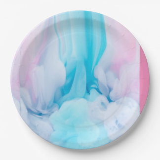 pink and blue paper plates