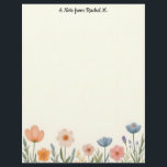 Pink and Blue Pastel Flowers Letterhead<br><div class="desc">Pretty pink and blue pastel flowers on a cream background create a beautiful letterhead paper that's perfect for all your correspondence.  Would also be lovely for a newsletter or invitation.</div>